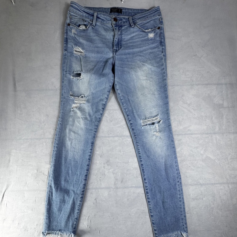 Abercrombie & Fitch Womens Harper Ankle Jeans Womens Blue Denim Distressed 27/4L